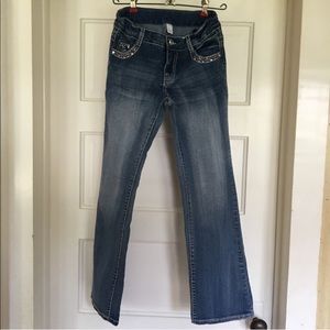 Girls size 12 adjustable boot cut jean w/jewels